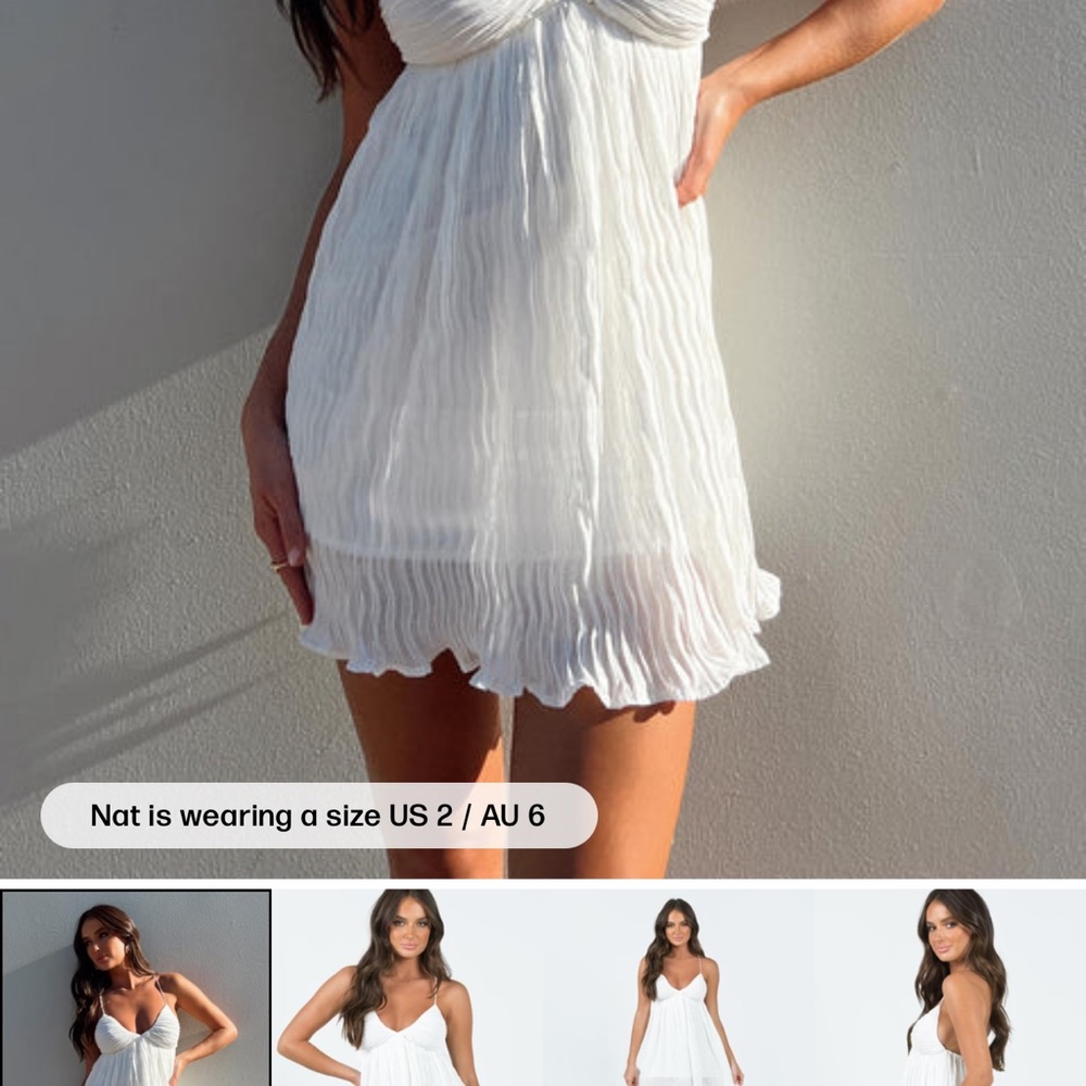 Princess Polly White Pleated Mini Sundress